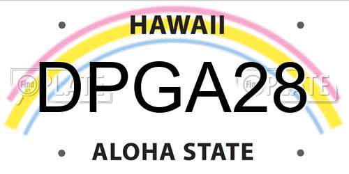 DPGA28 Hawaii License Plate