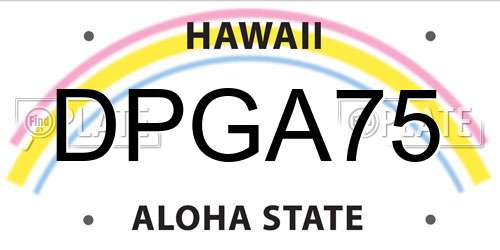DPGA75 Hawaii License Plate