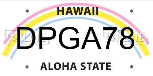 DPGA78 Hawaii License Plate