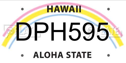DPH595 Hawaii License Plate