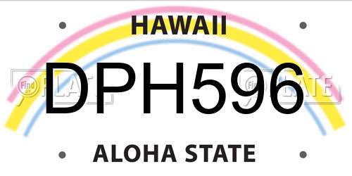 DPH596 Hawaii License Plate