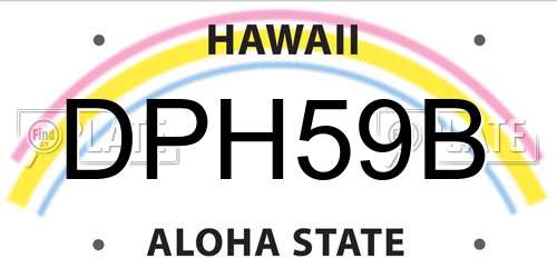 DPH59B Hawaii License Plate
