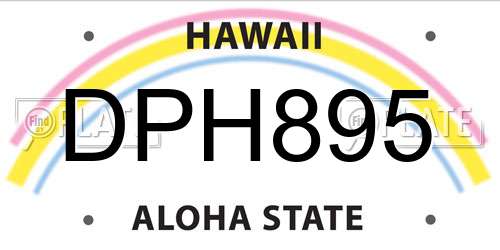 DPH895 Hawaii License Plate