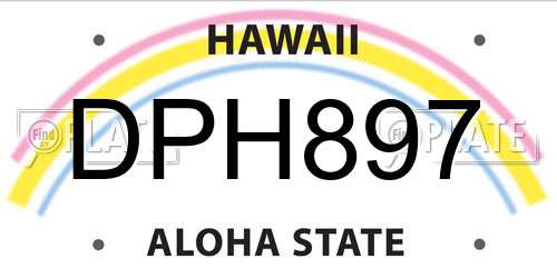 DPH897 Hawaii License Plate