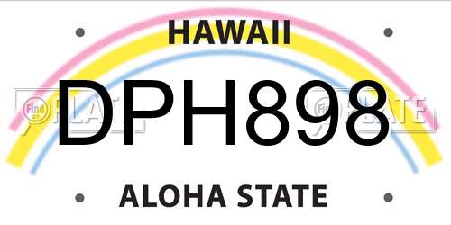 DPH898 Hawaii License Plate