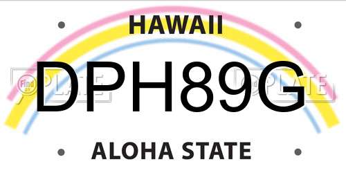 DPH89G Hawaii License Plate