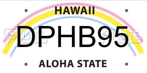 DPHB95 Hawaii License Plate