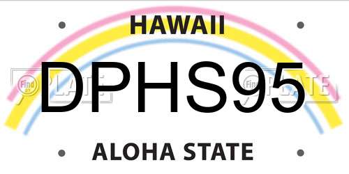 DPHS95 Hawaii License Plate