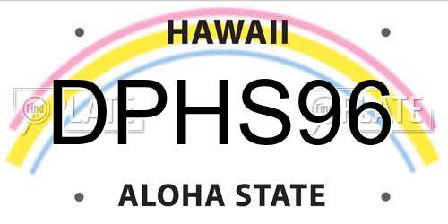 DPHS96 Hawaii License Plate