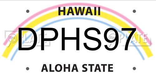 DPHS97 Hawaii License Plate