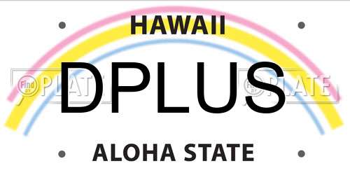 DPLUS Hawaii License Plate