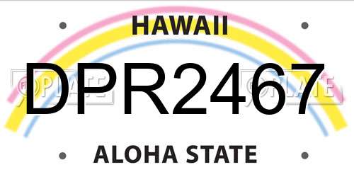DPR2467 Hawaii License Plate