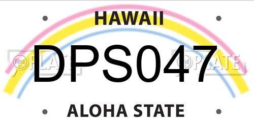 DPS047 Hawaii License Plate