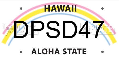 DPSD47 Hawaii License Plate