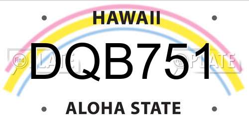 DQB751 Hawaii License Plate