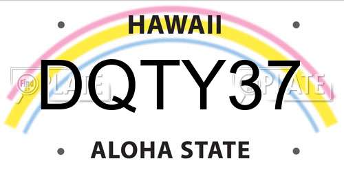 DQTY37 Hawaii License Plate