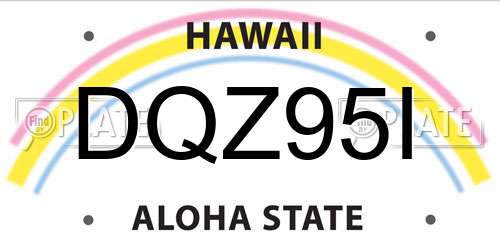 DQZ95I Hawaii License Plate