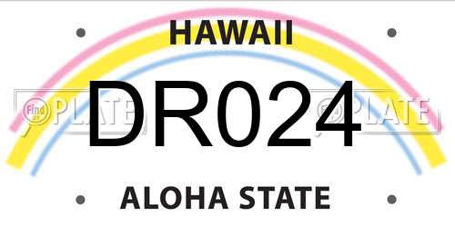 DR024 Hawaii License Plate