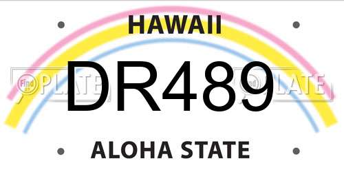 DR489 Hawaii License Plate