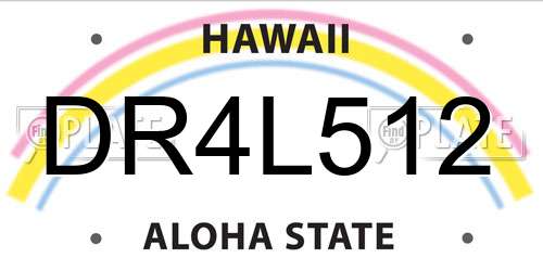 DR4L512 Hawaii License Plate