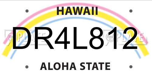 DR4L812 Hawaii License Plate