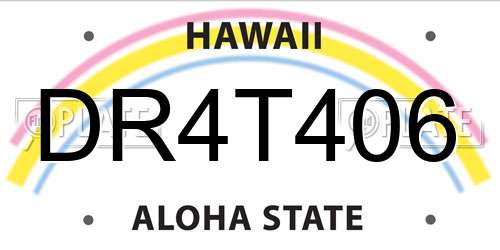 DR4T406 Hawaii License Plate