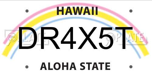 DR4X5T Hawaii License Plate