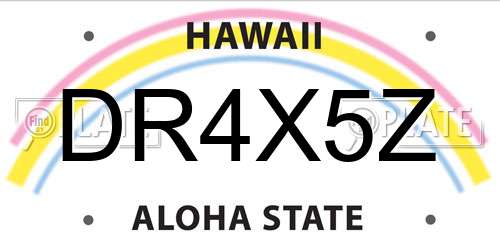 DR4X5Z Hawaii License Plate