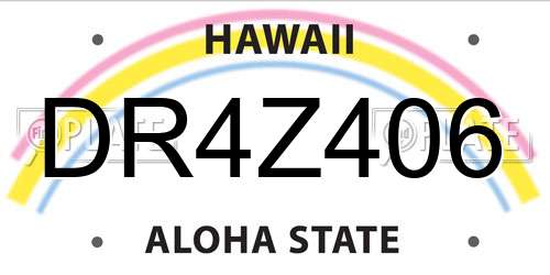 DR4Z406 Hawaii License Plate