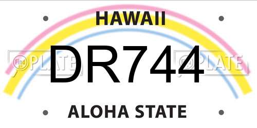 DR744 Hawaii License Plate