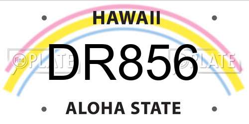 DR856 Hawaii License Plate
