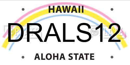 DRALS12 Hawaii License Plate
