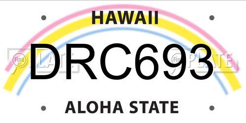 DRC693 Hawaii License Plate