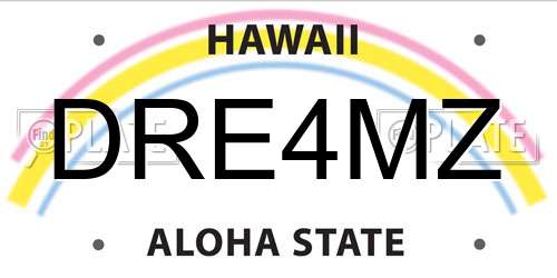DRE4MZ Hawaii License Plate
