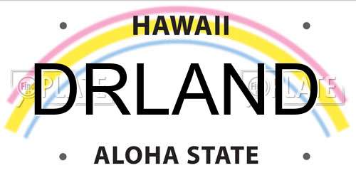 DRLAND Hawaii License Plate