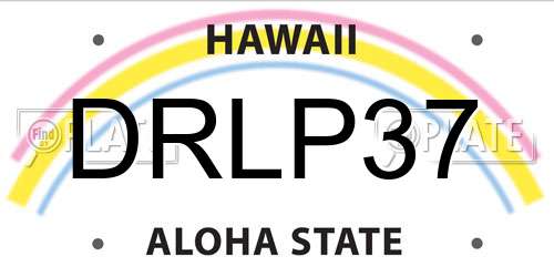 DRLP37 Hawaii License Plate