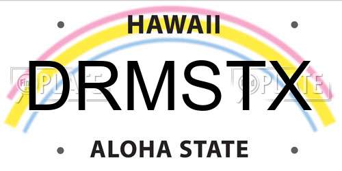 DRMSTX Hawaii License Plate