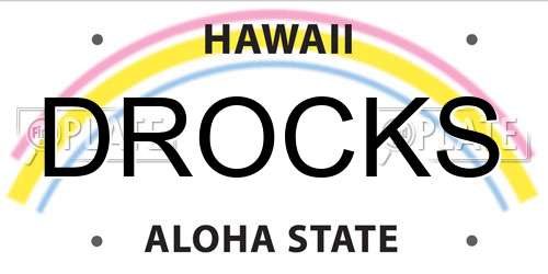 DROCKS Hawaii License Plate