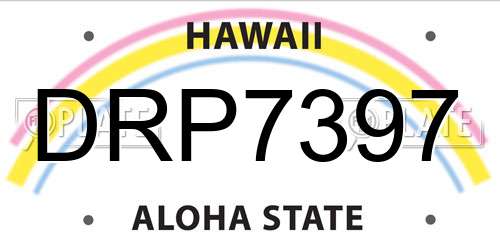 DRP7397 Hawaii License Plate
