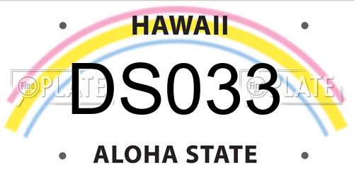 DS033 Hawaii License Plate