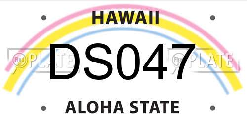 DS047 Hawaii License Plate