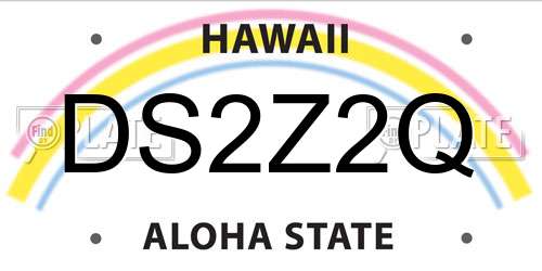 DS2Z2Q Hawaii License Plate
