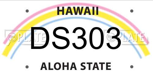 DS303 Hawaii License Plate