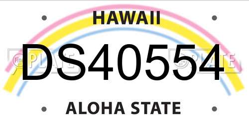 DS40554 Hawaii License Plate