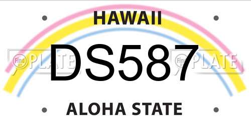 DS587 Hawaii License Plate