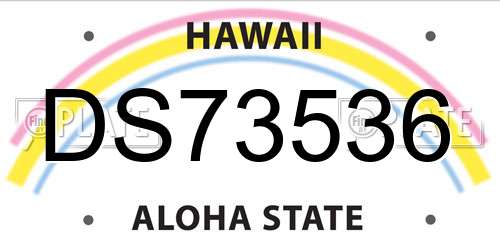 DS73536 Hawaii License Plate