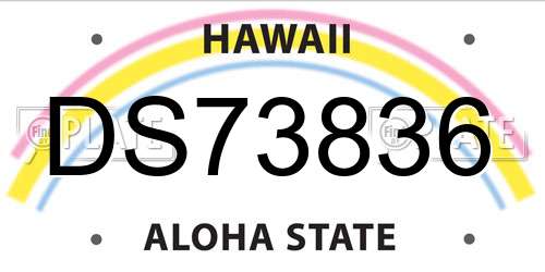 DS73836 Hawaii License Plate