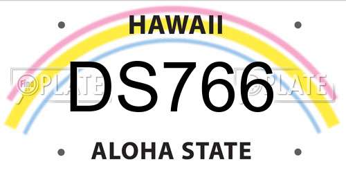 DS766 Hawaii License Plate