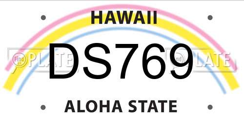 DS769 Hawaii License Plate