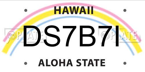DS7B7I Hawaii License Plate